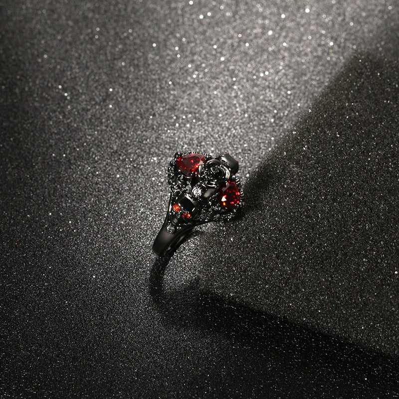 Nepharia's Rose - The Nevermore Gothic Ring Skulls Hearts – Unique Gothic Jewelry by Nevermore Lifestyle & Tech | 10 White
