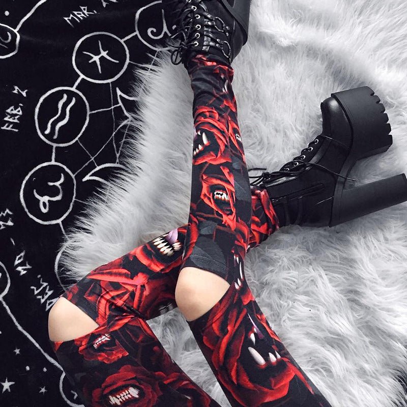 Nightfall Creed – Gothic Leggings by The Nevermore – Unique Leggings by Nevermore Lifestyle & Tech | Black L