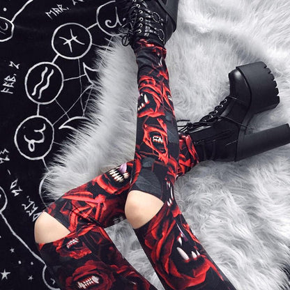 Nightfall Creed – Gothic Leggings by The Nevermore – Unique Leggings by Nevermore Lifestyle & Tech | Black L
