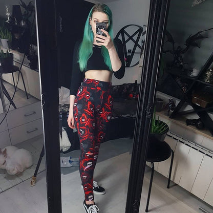 Nightfall Creed – Gothic Leggings by The Nevermore – Unique Leggings by Nevermore Lifestyle & Tech | Black L