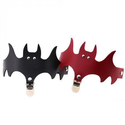 Nightshade - The Nevermore Gothic Halloween bat wings leather garter socks – Unique Gothic Accessories by Nevermore Lifestyle & Tech | Black