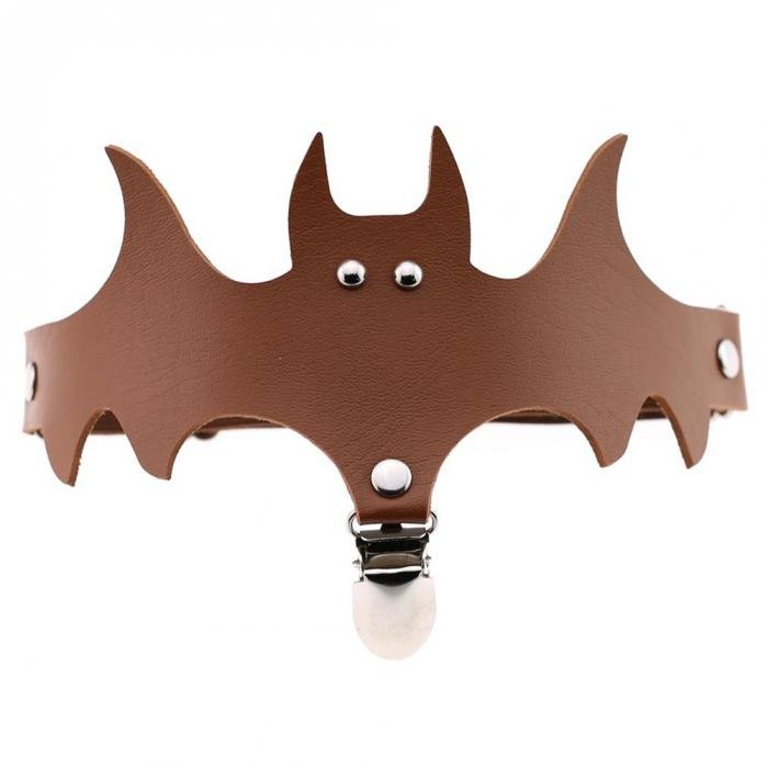 Nightshade - The Nevermore Gothic Halloween bat wings leather garter socks – Unique Gothic Accessories by Nevermore Lifestyle & Tech | Light coffee