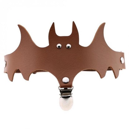 Nightshade - The Nevermore Gothic Halloween bat wings leather garter socks – Unique Gothic Accessories by Nevermore Lifestyle & Tech | Light coffee