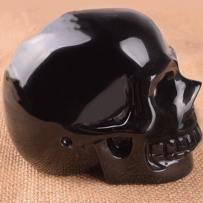 Nightwhisper - The Nevermore Gothic Home Decor Natural Obsidian Precision Carved Skull – Unique Gothic Home Decor by Nevermore Lifestyle & Tech | Black