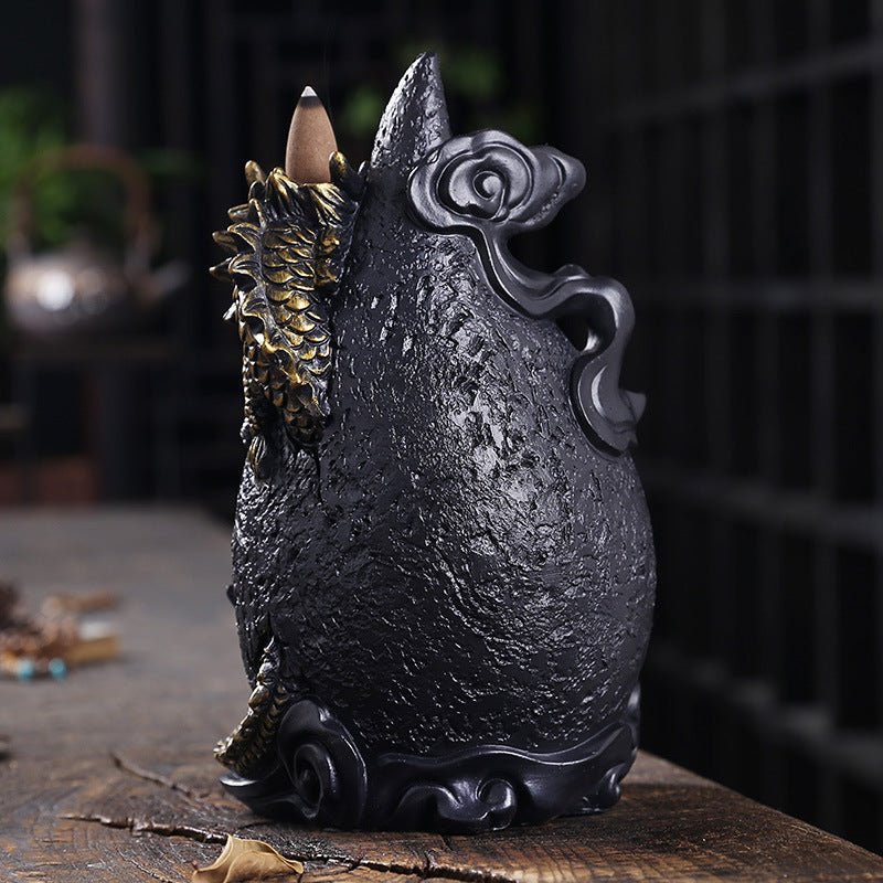 Noodlebreath Wilcox - The Nevermore Gothic Home Decor Dragon Gifts Resin Backflow Incense Burner Smoke Aromatherapy Stove LED Light – Unique Home Decor by Nevermore Lifestyle & Tech | Black