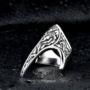 Nordic Raven's Claw gothic ring – titanium steel