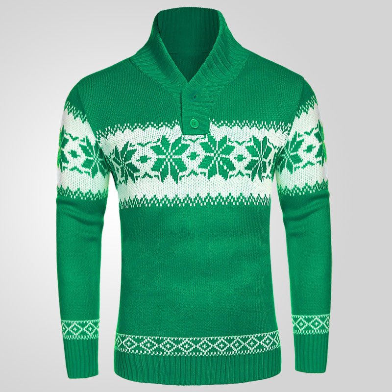 NordicMerry Knit - Men's Christmas Sweater by The Nevermore – Unique Pullover by Nevermore Lifestyle & Tech | 2XL Green