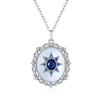 North Star Multifaceted natural sapphire Pendant - The Nevermore Pendant 925 Silver – Unique Pendants - Necklaces by Nevermore Lifestyle & Tech | Platinum gold
