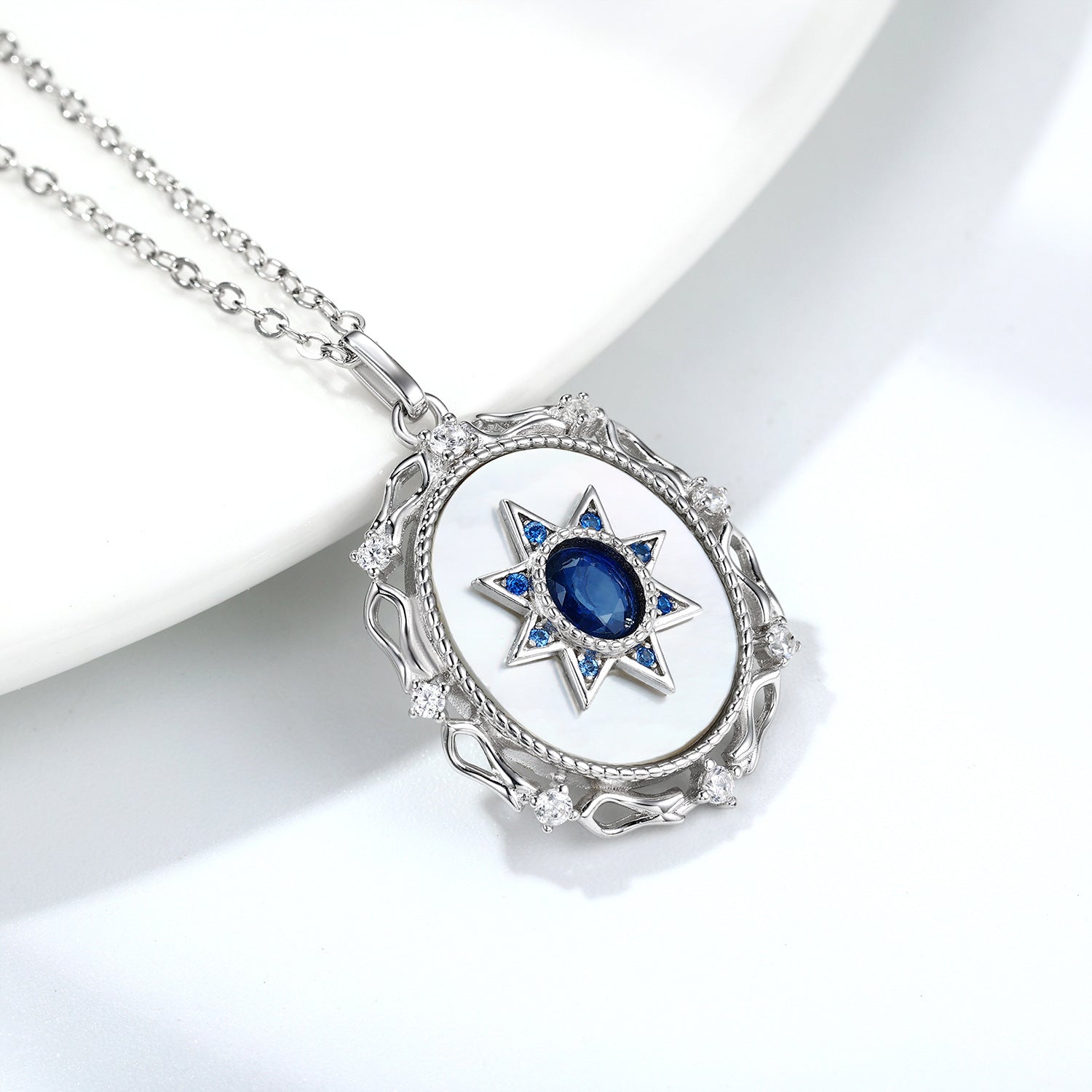 North Star Multifaceted natural sapphire Pendant - The Nevermore Pendant 925 Silver – Unique Pendants - Necklaces by Nevermore Lifestyle & Tech | Platinum gold