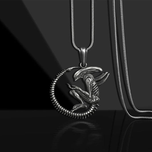 Nostromo - The Nevermore Titanium Steel Alien Pendant - Necklace for Men – Unique Men's Jewelry by Nevermore Lifestyle & Tech | Black