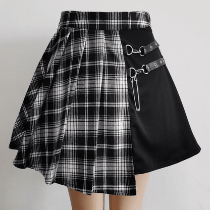 Nova Nocturnfall - The Nevermore Gothic Pleated Short Skirt for Women – Unique Gothic Fashion for Women by Nevermore Lifestyle & Tech | 2XL Black