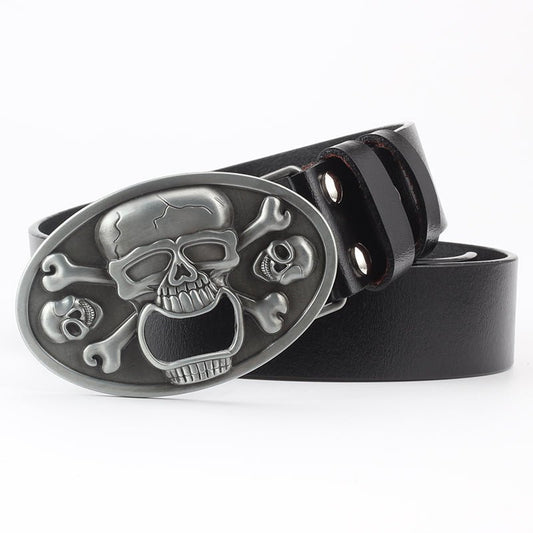 Oberon Evernight - The Nevermore Gothic Belt Skull of Piratis – Unique Gothic Fashion for Men by Nevermore Lifestyle & Tech | 105cm 03