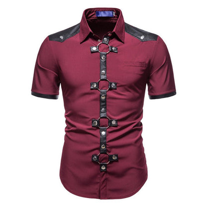 Oberon - The Nevermore Gothic Shirt for Men – Unique Gothic Fashion for Men by Nevermore Lifestyle & Tech | 2XL Wine Red