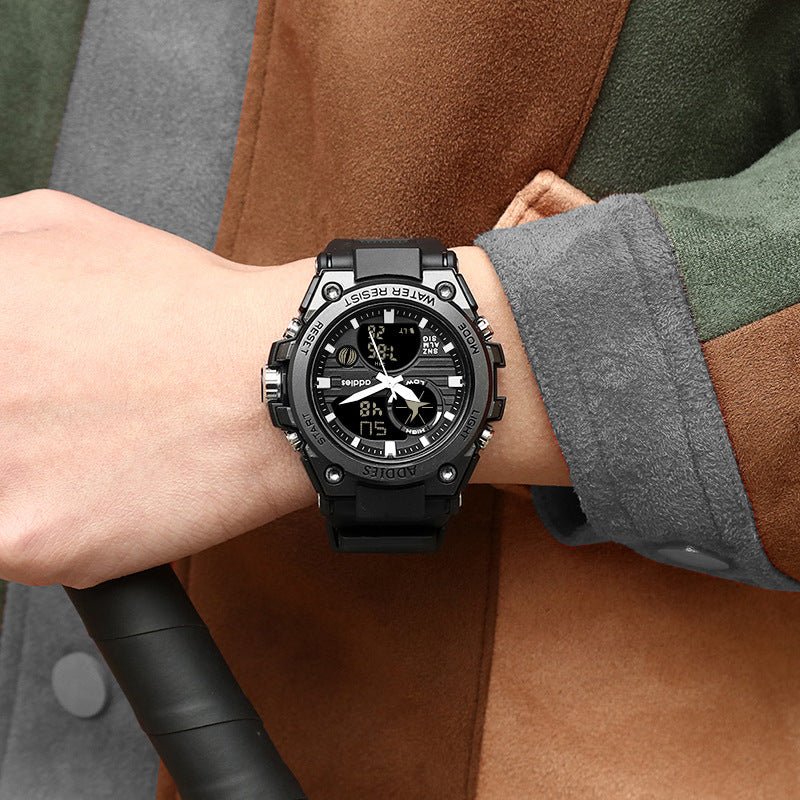 Obsidian Pulse – Tactical Dual Display Watch by The Nevermore – Unique Watches by The Nevermore | Black