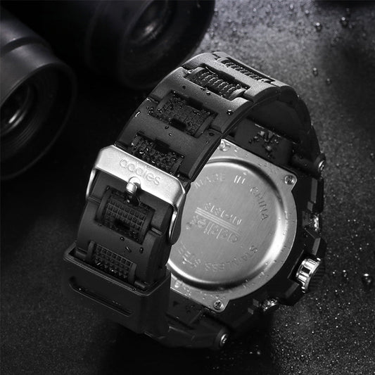 Obsidian Pulse – Tactical Dual Display Watch by The Nevermore – Unique Watches by The Nevermore | Black