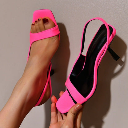 OceanBreeze - Square Toe High Heel Sandals by The Nevermore