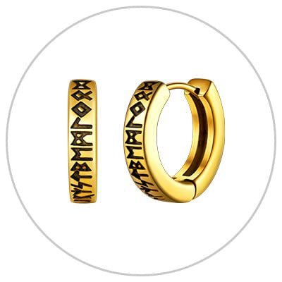 Oda - The Nevermore Gothic Viking Norse Earrings for Men Stainless Steel – Unique Gothic Jewelry by Nevermore Lifestyle & Tech | Black