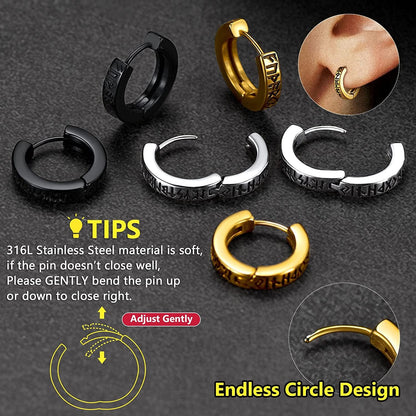 Oda - The Nevermore Gothic Viking Norse Earrings for Men Stainless Steel – Unique Gothic Jewelry by Nevermore Lifestyle & Tech | Black