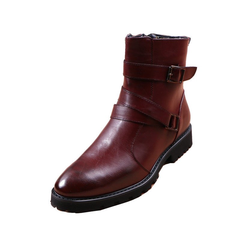 OnyxLift - British Style Inner Height Leather Boots by The Nevermore