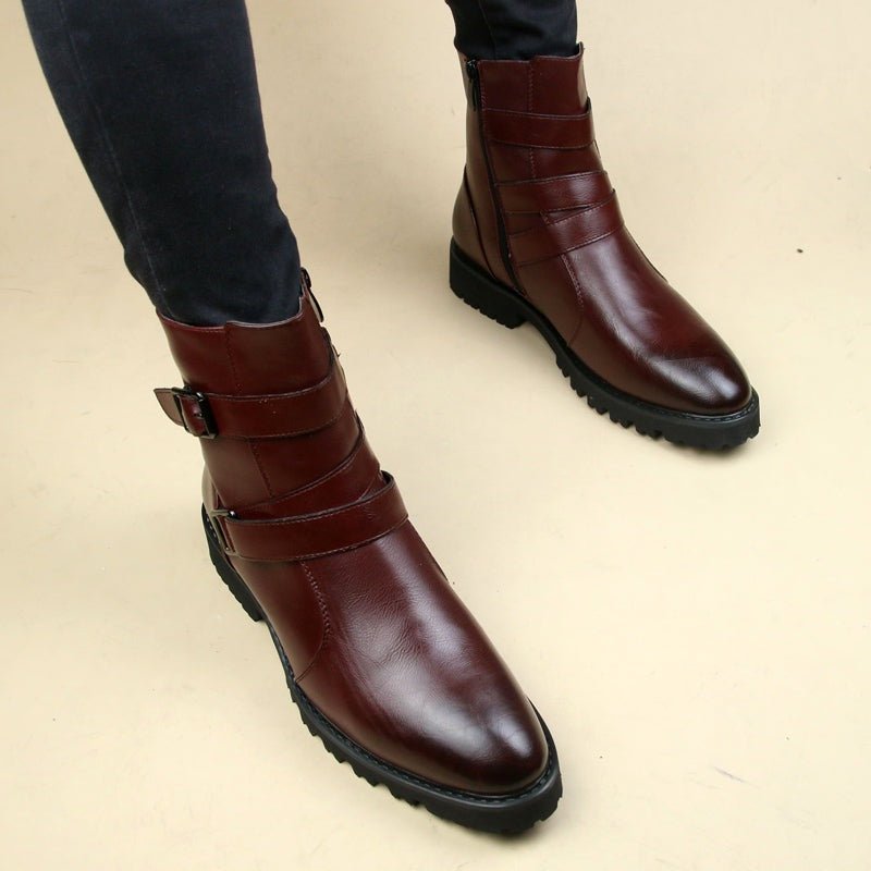 OnyxLift - British Style Inner Height Leather Boots by The Nevermore