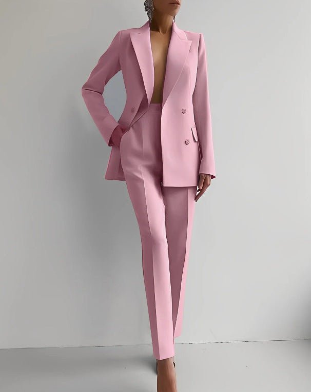Opal Haven – Women’s Casual Business Pants Suit by The Nevermore – Unique Suits by Nevermore Lifestyle & Tech | L Pink