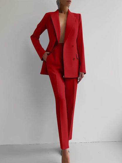 Opal Haven – Women’s Casual Business Pants Suit by The Nevermore – Unique Suits by Nevermore Lifestyle & Tech | L Red