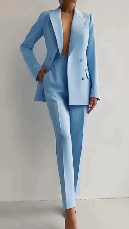 Opal Haven – Women’s Casual Business Pants Suit by The Nevermore – Unique Suits by Nevermore Lifestyle & Tech | L Sky Blue