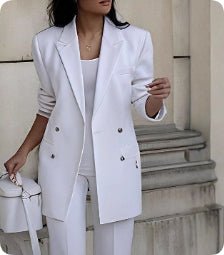 Opal Haven – Women’s Casual Business Pants Suit by The Nevermore – Unique Suits by Nevermore Lifestyle & Tech | L White