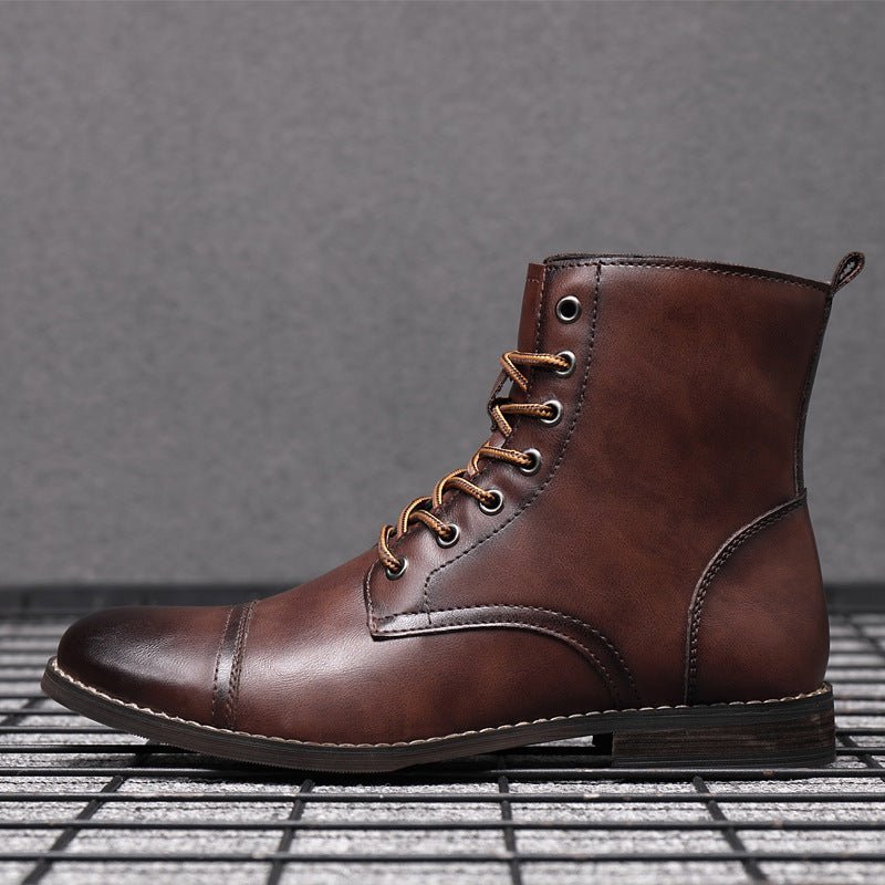 Orion Step - High - Cut Non - Slip Boots by The Nevermore – Unique Boots for Men by Nevermore Lifestyle & Tech | 38 Red Brown