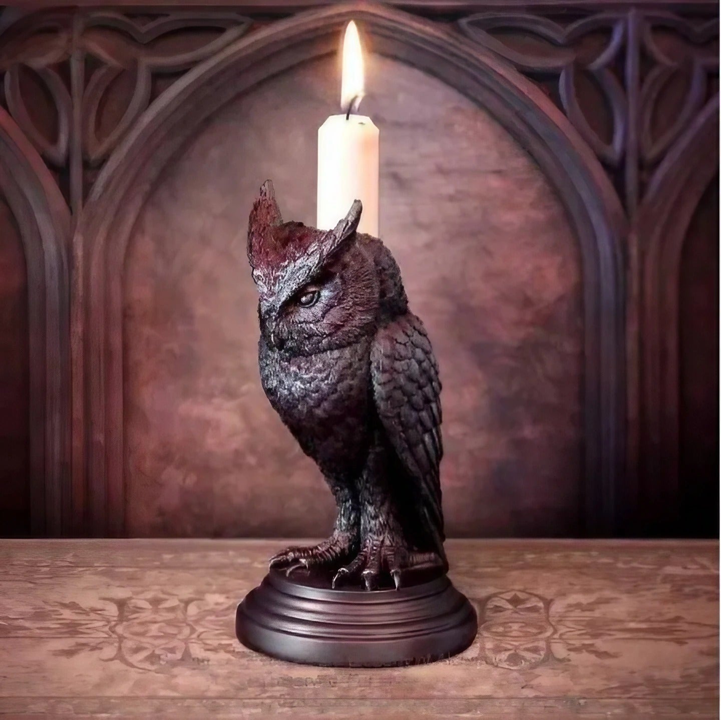 Owl - The Nevermore Gothic Candle Holder Ornament – Unique Gothic Home Decor by Nevermore Lifestyle & Tech | Owl