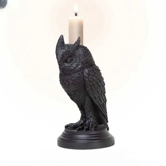 Owl - The Nevermore Gothic Candle Holder Ornament – Unique Gothic Home Decor by Nevermore Lifestyle & Tech | Owl