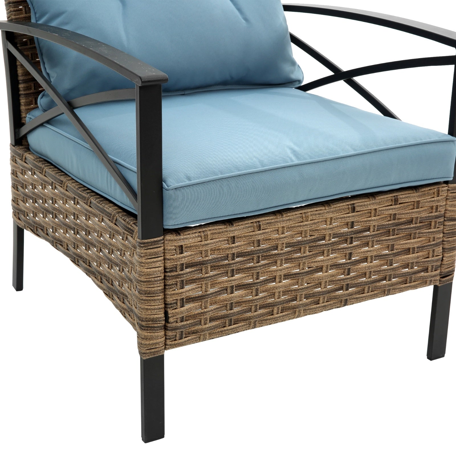 PatioLounge - 4Pc Blue Rattan Sofa Set by The Nevermore