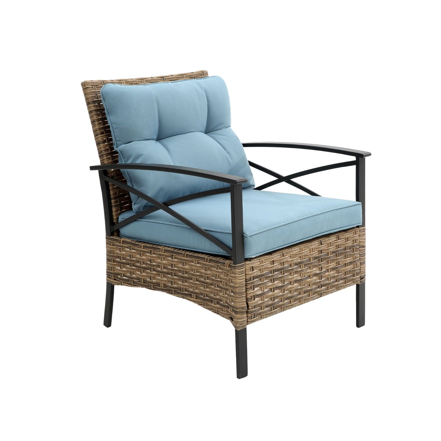 PatioLounge - 4Pc Blue Rattan Sofa Set by The Nevermore