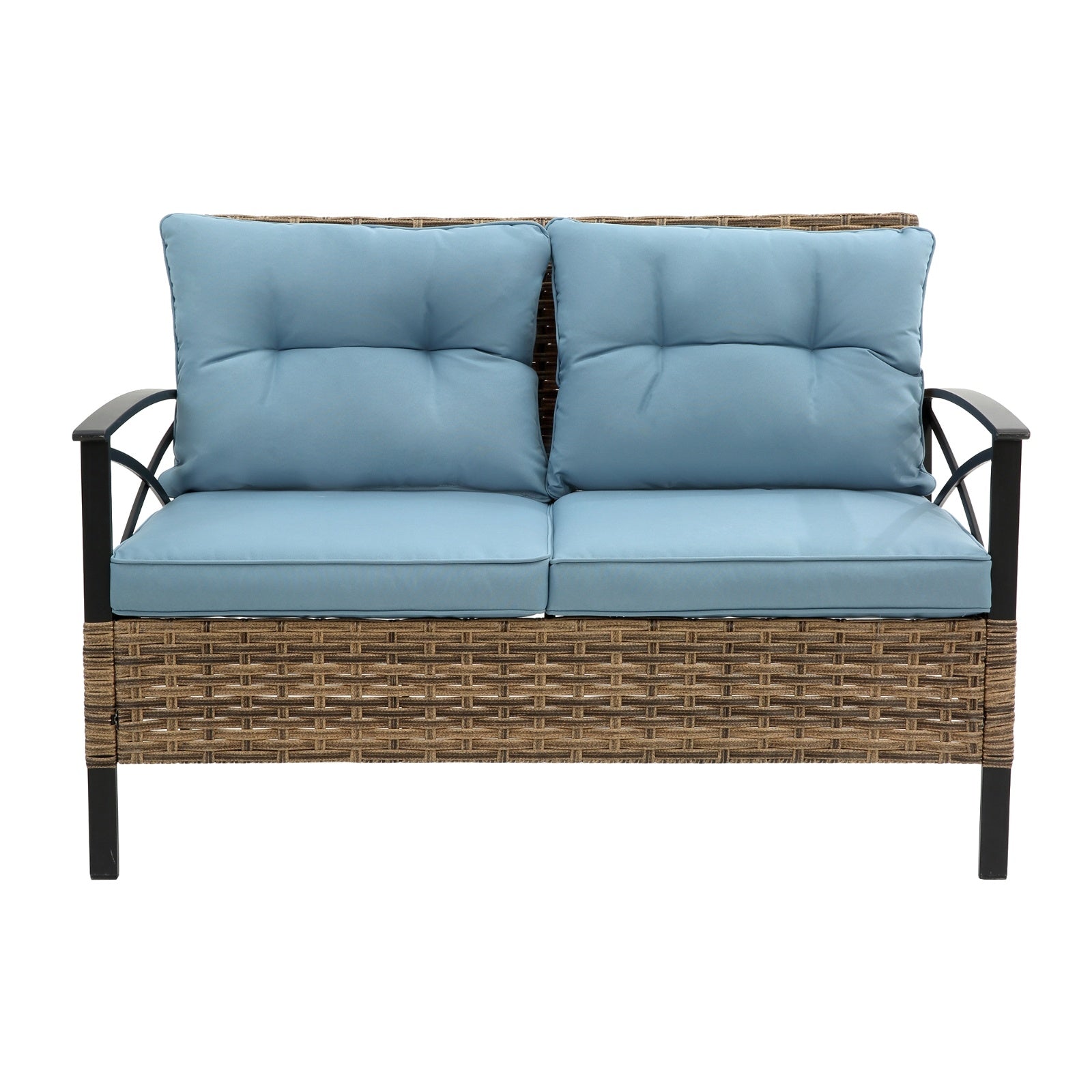 PatioLounge - 4Pc Blue Rattan Sofa Set by The Nevermore