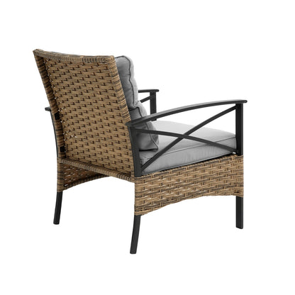 PatioLounge - 4Pc Grey Rattan Sofa Set by The Nevermore