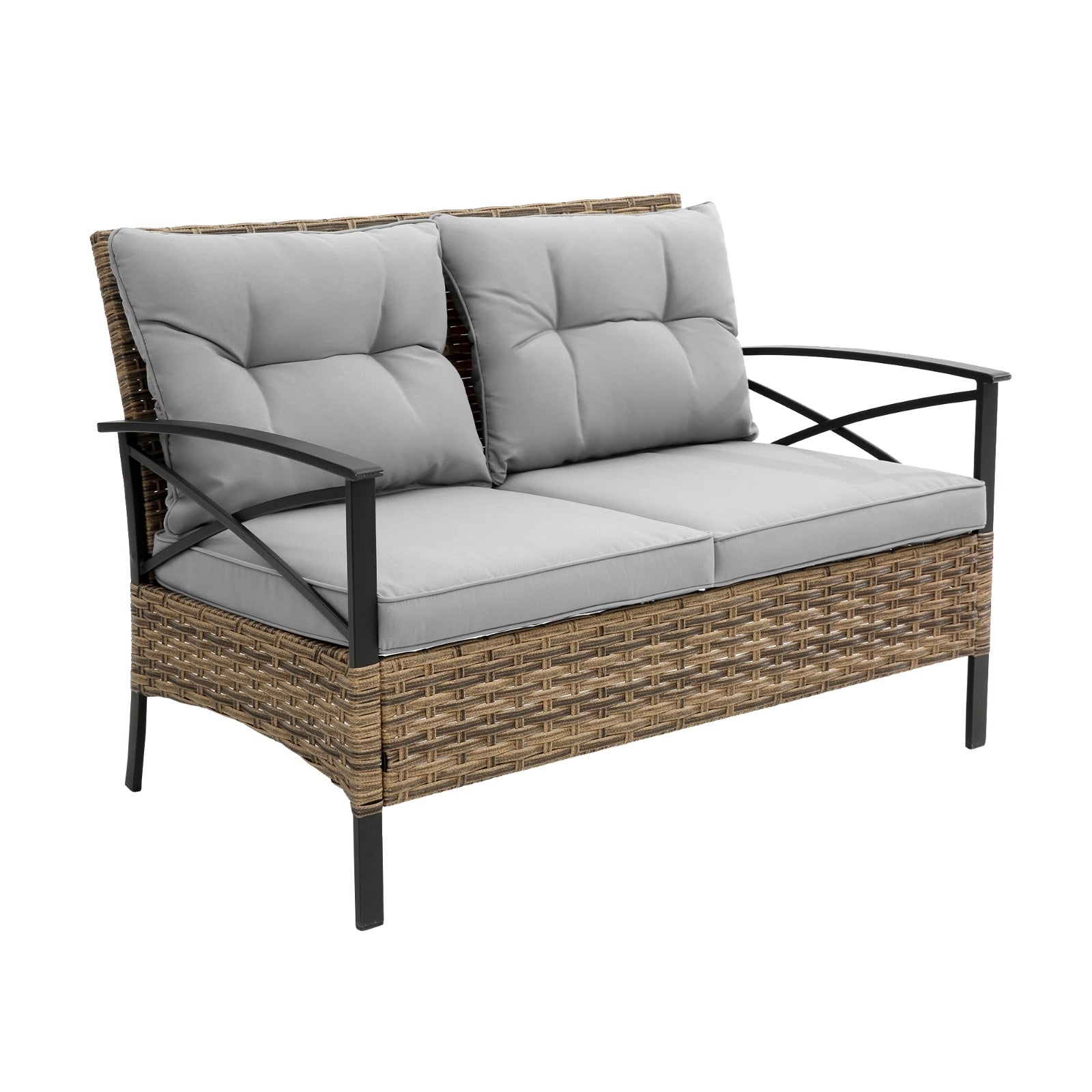 PatioLounge - 4Pc Grey Rattan Sofa Set by The Nevermore
