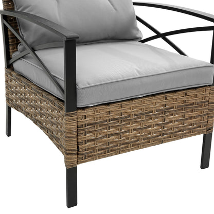 PatioLounge - 4Pc Grey Rattan Sofa Set by The Nevermore