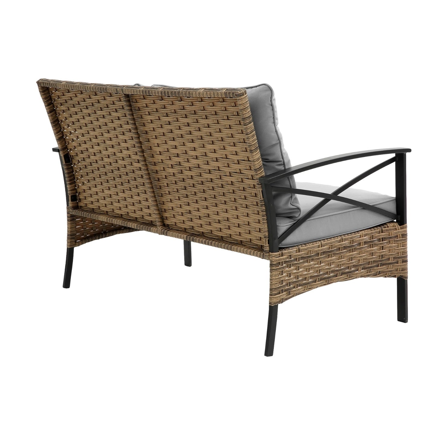PatioLounge - 4Pc Grey Rattan Sofa Set by The Nevermore