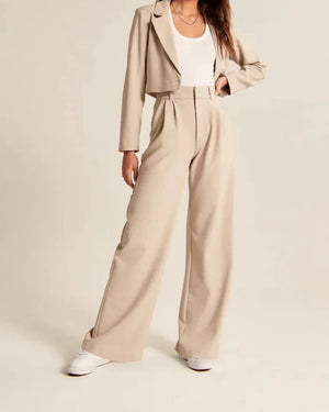 Peaceful Knights - The Nevermore Women`s High Waist Trousers – Unique Fashion for Women by Nevermore Lifestyle & Tech | 5XL Apricot