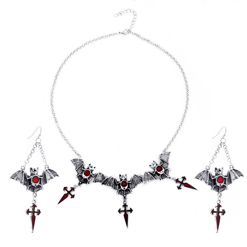 Penelope Brasswings - Gothic Bat & Cross Set by The Nevermore – Unique Gothic Jewelry by Nevermore Lifestyle & Tech |