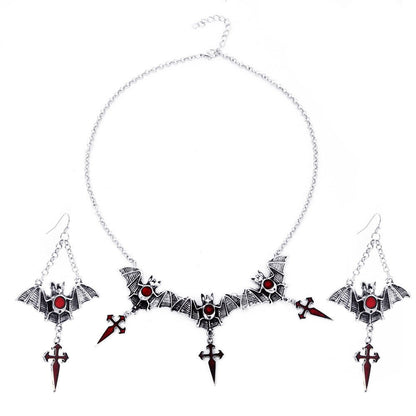 Penelope Brasswings - Gothic Bat & Cross Set by The Nevermore – Unique Gothic Jewelry by Nevermore Lifestyle & Tech |