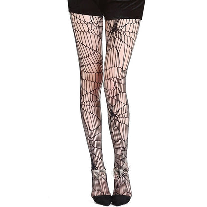 Phantomlace - The Nevermore Gothic Halloween Socks Spider Pattern Pantyhose – Unique Gothic Fashion for Women by Nevermore Lifestyle & Tech | Black