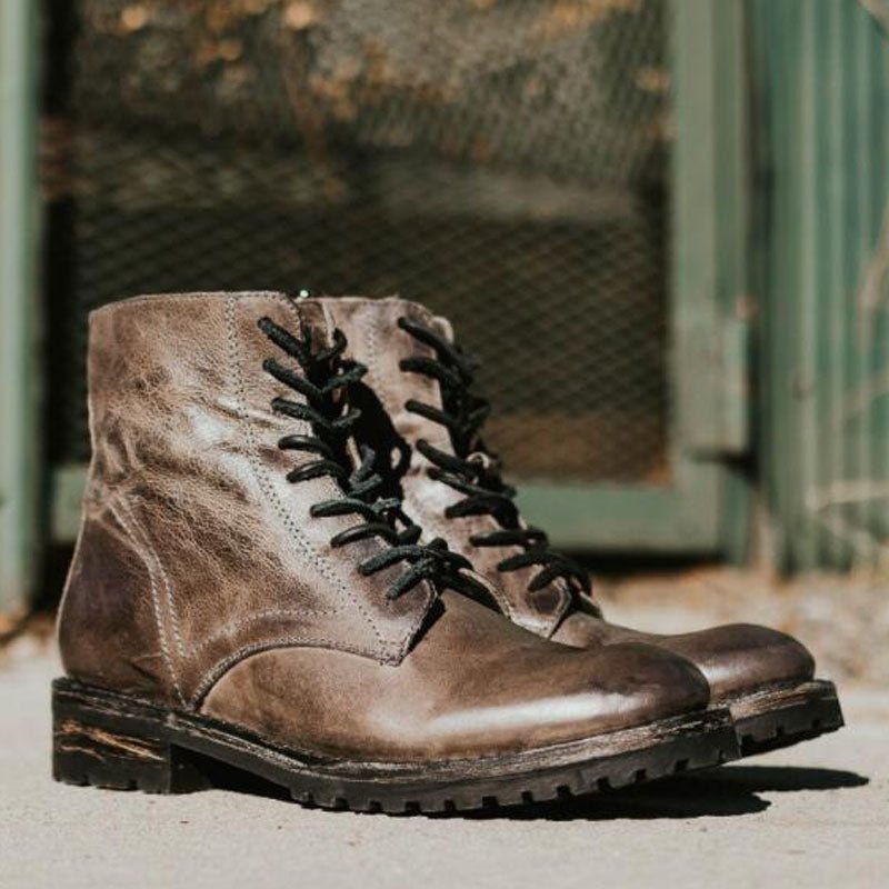 Phoenix Knight - Low Square Heel Boots by The Nevermore – Unique Boots for Men by Nevermore Lifestyle & Tech | 38 Brown
