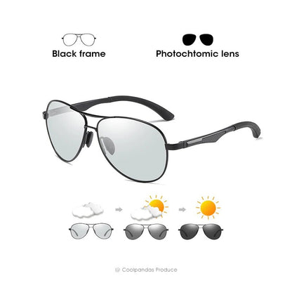 PilotVision - Photochromic Polarized Shades by The Nevermore – Unique Sunglasses by Nevermore Lifestyle & Tech | Original Black Frame - Gray