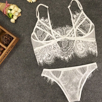 Pixie - The Nevermore Erotic Lingerie Set Sexy Mesh Lace Underwear – Unique Underwear for Women by Nevermore Lifestyle & Tech | XXL White