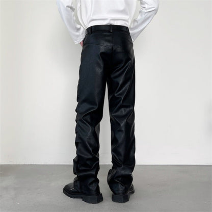 Pleated Leather Pants - The Nevermore Pants for Man – Unique Pants by Nevermore Lifestyle & Tech | L Black
