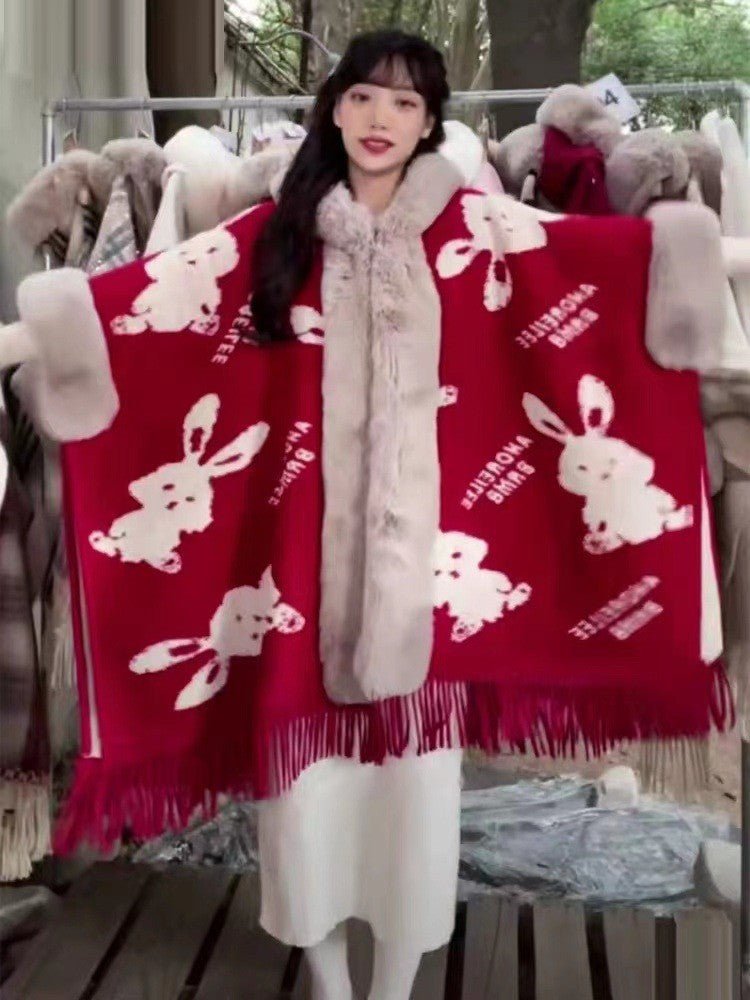 Posey Collier - Thick Velvet Cape by The Nevermore – Unique Capes by Nevermore Lifestyle & Tech | Average Size Red Bunny