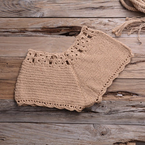 PrairieWhisper fringed boho swimsuit – khaki