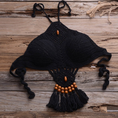 PrairieWhisper - Fringed Boho Swimsuit by The Nevermore – Unique Boho Swimwear by Nevermore Lifestyle & Tech | L 6902A black