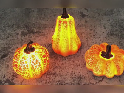 Halloween Pumpkin Lantern Simulation LED Candle Lamp Resin Luminous - The Nevermore Gothic Home Decor